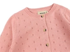 Wheat rosette pointelle hulmønster cardigan Maia